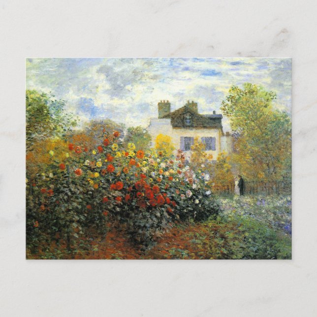 Jardim de Rosas de Monet Cartão Postal (Frente)