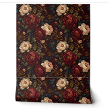 Jardim de Rosas Oxblood Moody Florals