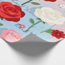 Jardim de Rosas Vintage - Papel de Embrulho