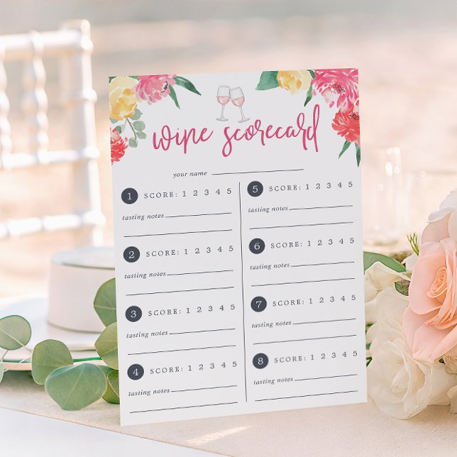 Jardim de Rosé | Cartão de Pontuação de Degustação (Criador carregado)
