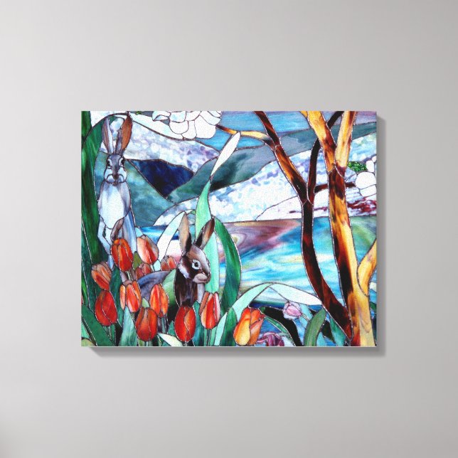 Jardim do Coelho Arrependido Vidro na Arte Canvas (Frente)