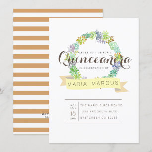Jardim do Suculento Convite Para Quinceanera De A