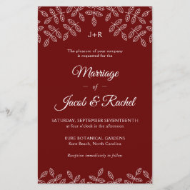 Jardim Elegante Deixa Casamento Vermelho Negro