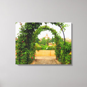 Jardim em Alhambra, Granada, Espanha - Canvas