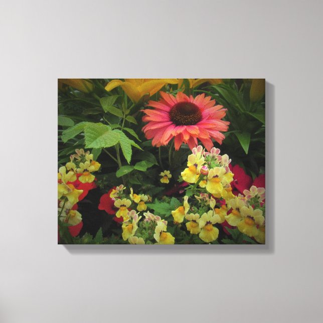 Jardim Flor Delicioso na Canvas de Vignette Preta (Frente)