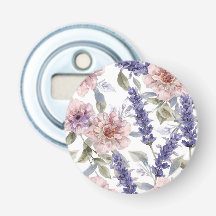Jardim Floral de Peônia Lavanda em Aquarela
