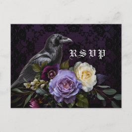 Jardim Gótico Roxo Moody | Cartão postal RSVP Crow
