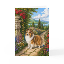 Jardim Inglês Shetland Sheepdog Cartão em Branco