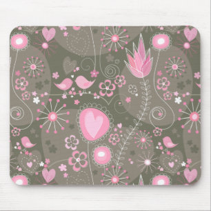 Jardim lunático no mousepad cor-de-rosa