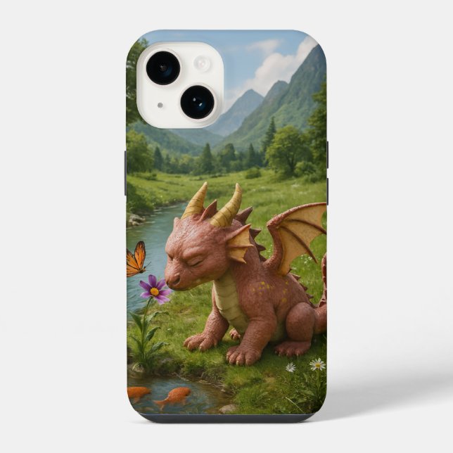 Jardim Mágico do Dragão Capinha para iPhone 14 – F (Verso)