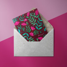 Jardim magnético - magenta e Cartões de agradecime