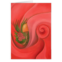 Jardim no cartão do rosa