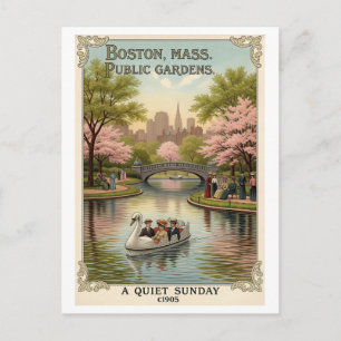 Jardim Público de Boston, MA – Cartão Postal Retro