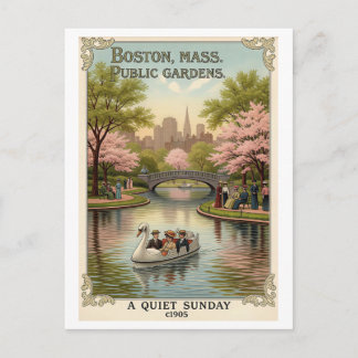 Jardim Público de Boston, MA – Cartão Postal Retro
