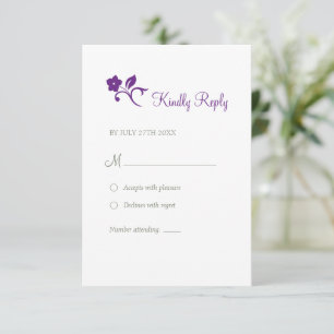 Jardim Secreto Casamento RSVP de Floral Roxo de Ro