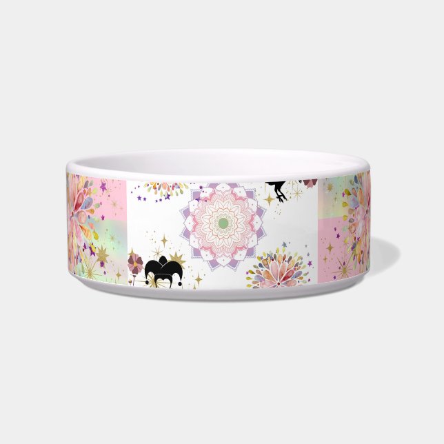 Jardim Secreto Com Harlequin... tigela para animai (Frente)