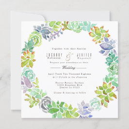 Jardim Suculento | Convite de casamento de aquarel