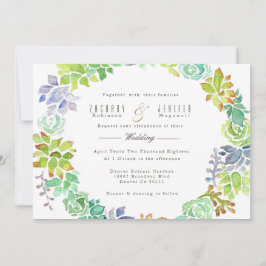 Jardim Suculento | Convite de casamento de aquarel