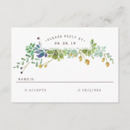 Jardim Suculento | RSVP de Casamento de Cores Aquá