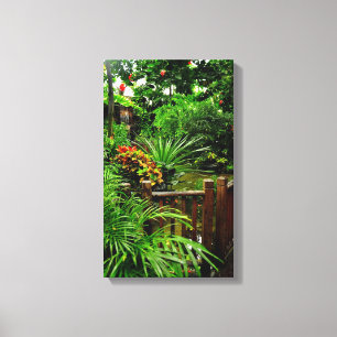 Jardim tropical impressão esticado das canvas