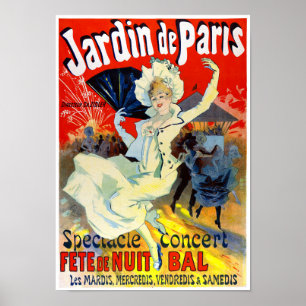 Jardin de Paris France - Poster vintage Restaurado