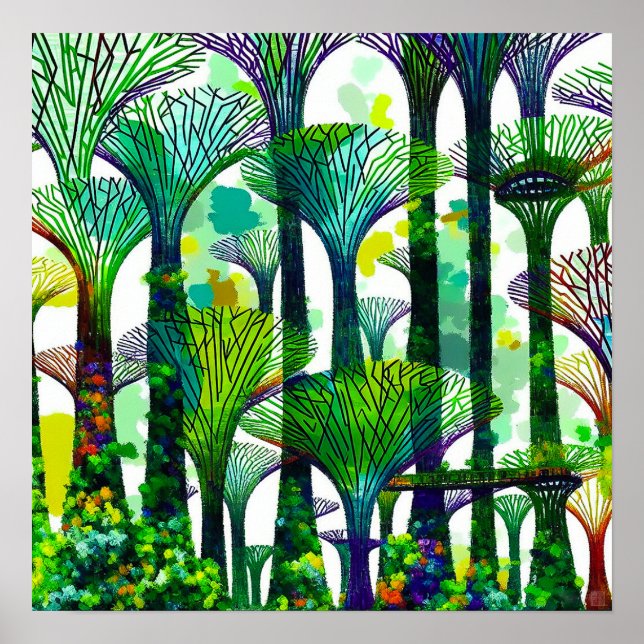 Jardins De Cingapura Na Baía - Impressão de Arte C (Frente)