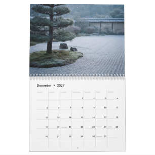 Jardins Zen Japoneses Calendário de Parede Japandi