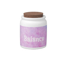 ​"Balance" Abstract Pink Clouds Candy Jar