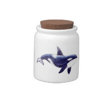 Chá de Bebê Baleia Orca Aquarela