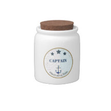 Jar Pet Treat do Gráfico Náutico com Nome
