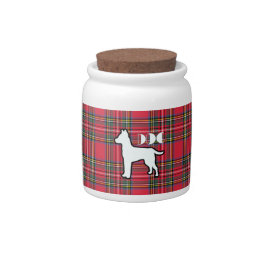 Jarro De Doces Logotipo Cachorros trata barra de Xadrez vermelha