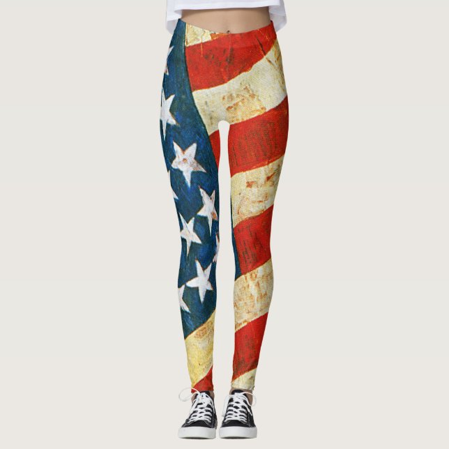Jasper Johns EUA Flag Leggings (Frente)