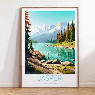 Jasper National Park Poster de viagens, Jasper Can