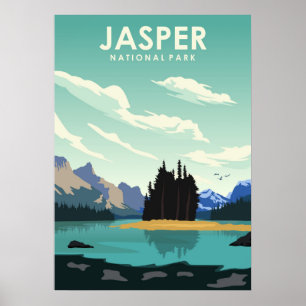 Jasper National Park Vintage Poster de viagens mí