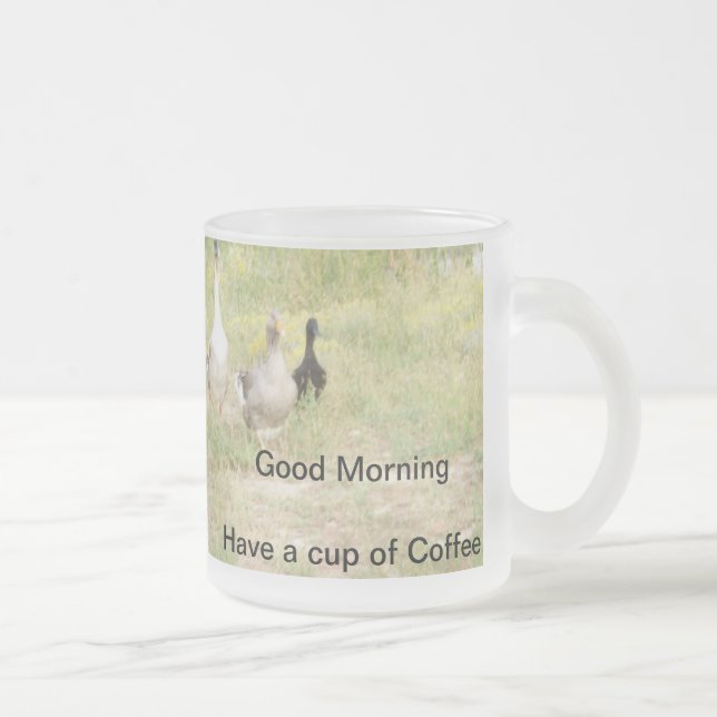 Jateado Caneca de café de vidro dos gansos (Direita)