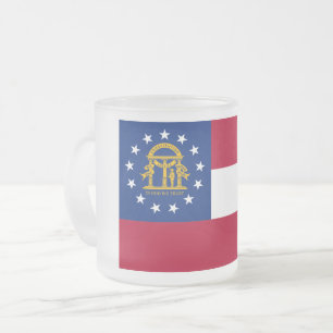 Jateado Caneca de Café de Vidro Fosco da Bandeira da Geórg