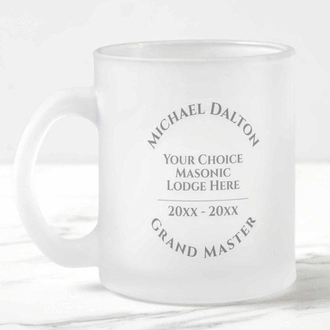 Jateado Caneca de café de vidro fosco do Grão-Mestre Maçôn (Criador carregado)