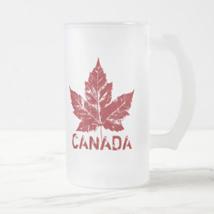 Jateado Caneca de Canadá do vidro de cerveja da lembranç