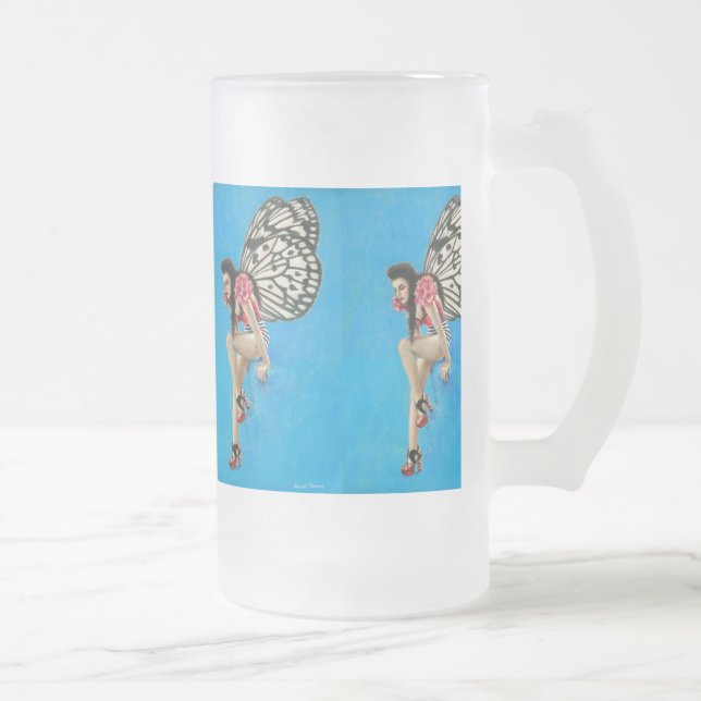 Jateado Caneca de cerveja de vidro de Fosco de Fada Rockab (Direita)