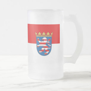 Jateado Caneca de cerveja de vidro fosco Fůag de Hesse