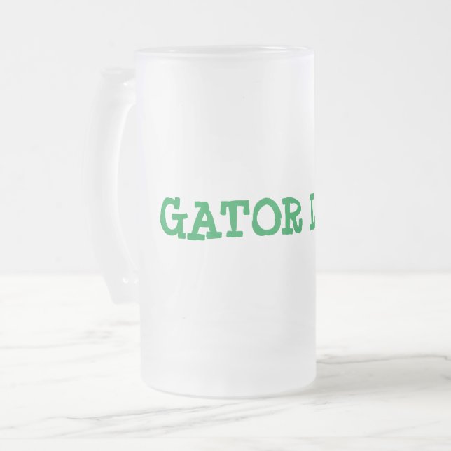 Jateado Caneca de Cerveja de Vidro Fosco Gator Love (Frente Esquerda)