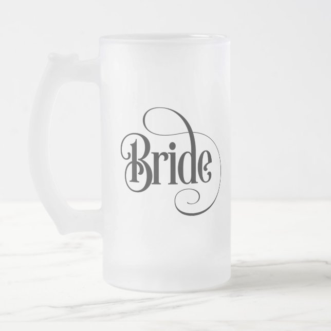 Jateado Caneca de Cerveja de Vidro Fosco Noiva (Esquerda)