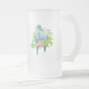 Jateado Caneca de cerveja de vidro tropical de partes azui