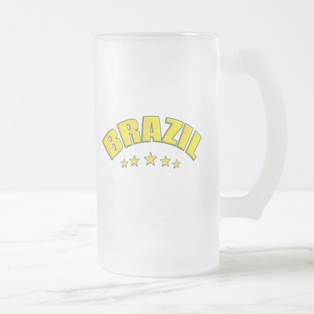 Jateado Caneca de cerveja do vidro de fosco de Brasil (Direita)