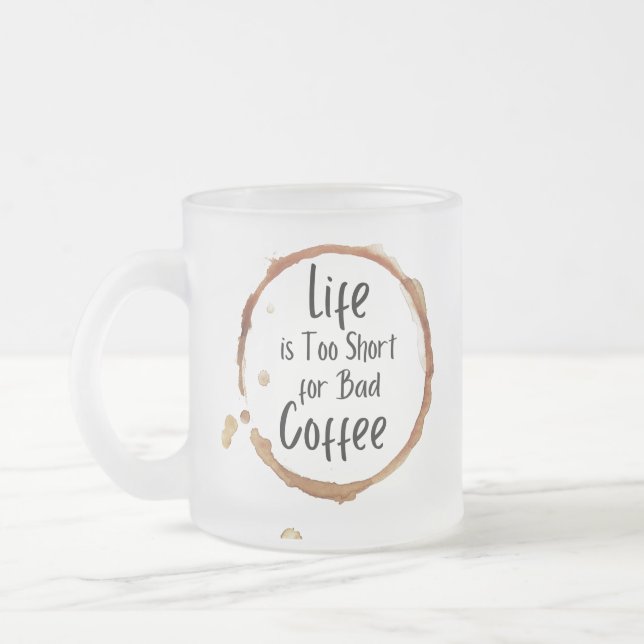 Jateado Caneca de Vidro Fosco Apenas Café Bom (Esquerda)