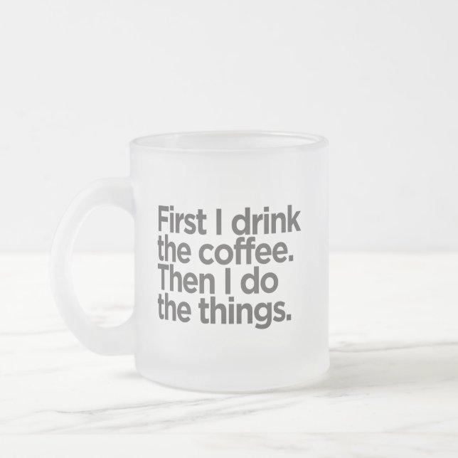 Jateado Caneca de Vidro Fosco Café Primeiro (Esquerda)