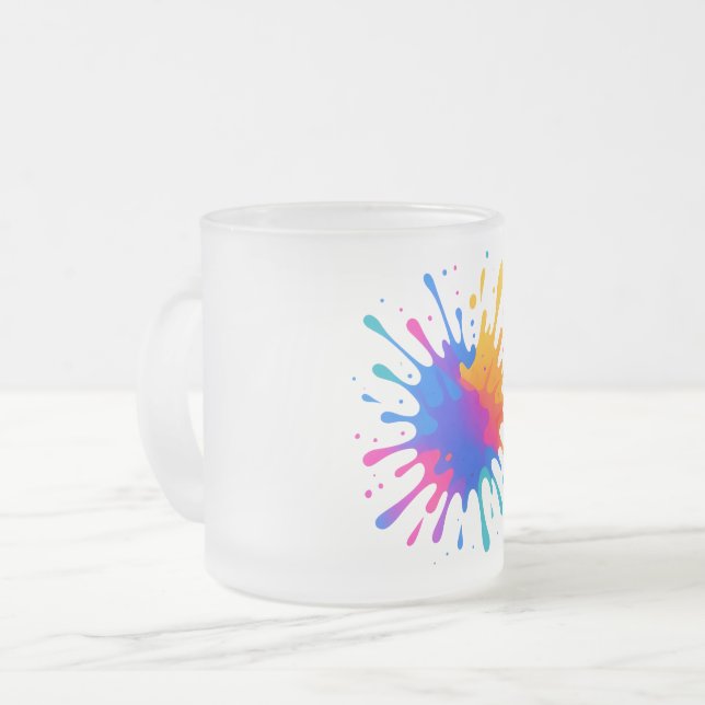 Jateado Caneca de Vidro Fosco de Café (Frente Esquerda)