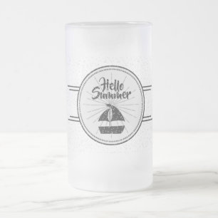 Jateado Olá Caneca de Vidro Fosco de Cerveja de Verão