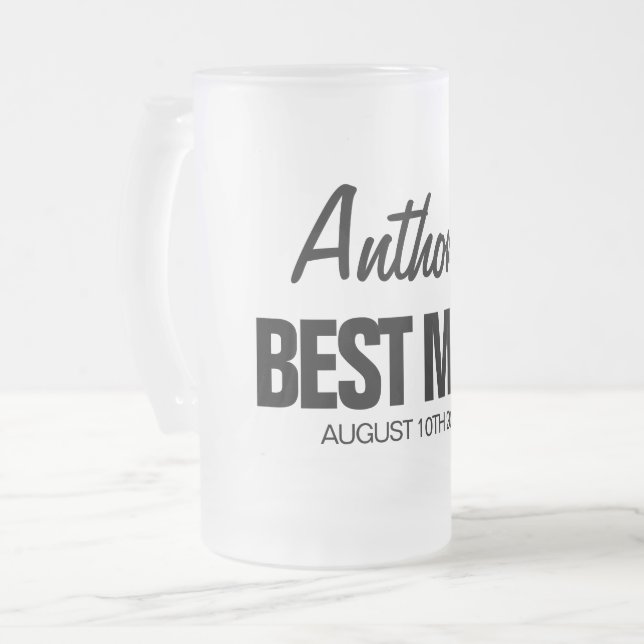 Jateado Presente de caneca de cerveja de vidro fosco perso (Frente Esquerda)