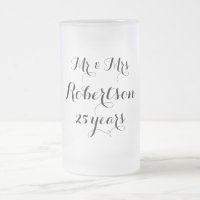 Sr. e Sra. 25a caneca de cerveja de vidro do